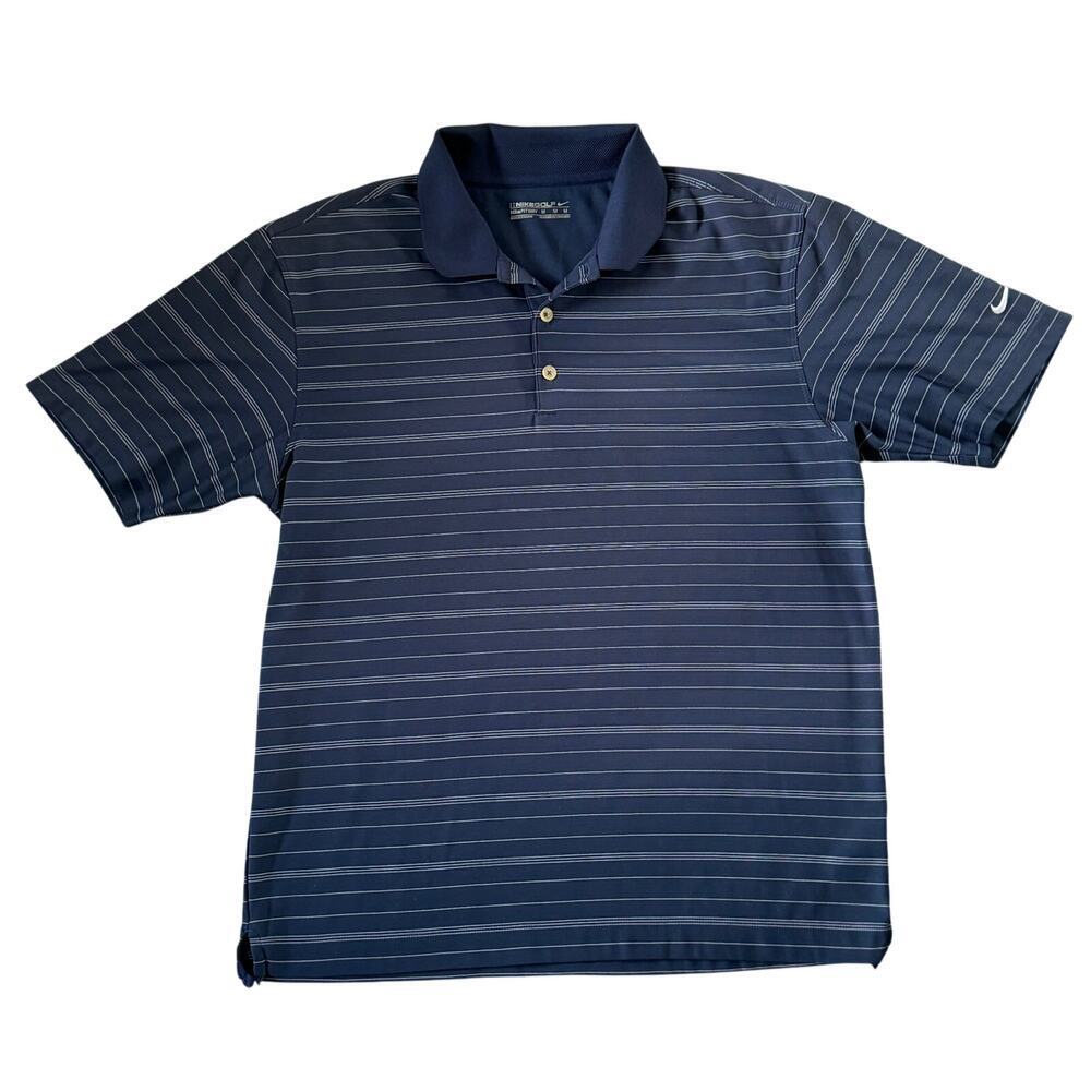 Nike Golf Fit Dry Navy Polo Top Athletic Golf Shirt Men's SZ M - Picture 3 of 7